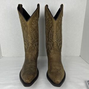 Laredo Cowgirl Boot Women Sz 6M Distressed Brown Leather Western Point Toe 50194